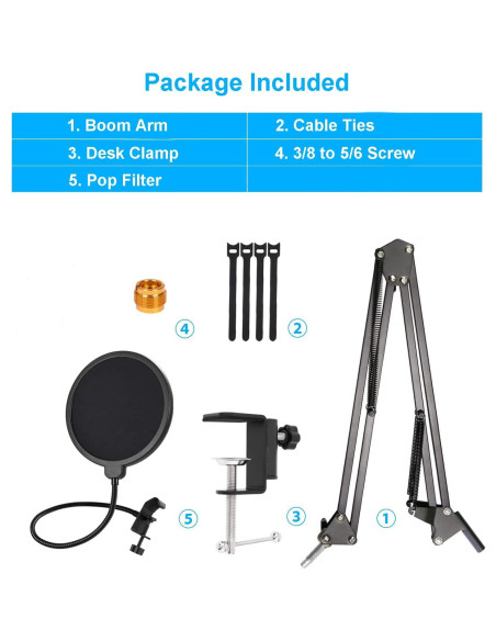 Soporte de Micrófono Ajustable YUZUHOME para HyperX Quadcast S