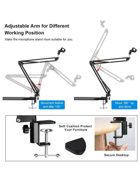 Soporte de Micrófono YUZUHOME para Blue Yeti y Nano, Negro