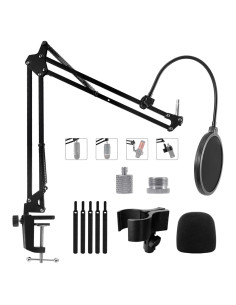 Brazo Soporte Micrófono Ajustable Negro para Blue Yeti y Más