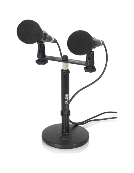 Barra de Montaje Doble de Micrófono Gator Frameworks GFWMIC1TO2