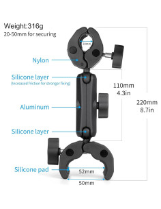 Soporte Doble Abrazadera SOONSUN con Brazo Mágico 360 2