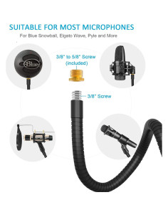 Soporte de Micrófono ZealSound H1 con Cuello de Ganso 33cm 2