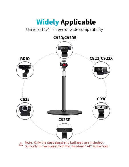 Soporte para Webcam Etour Ajustable 23.4-39.4 cm 360
