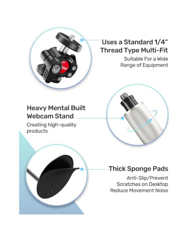 Soporte para Webcam Etour Ajustable 23.4-39.4 cm 360