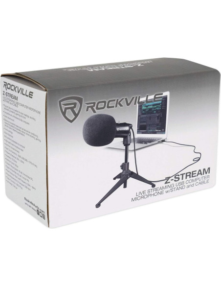 Micrófono USB Rockville Z-Stream + Brazo Ajustable Audio Technica