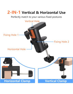 Abrazadera de mesa LILANZo para micrófono 2 en 1, 6.5 cm 2
