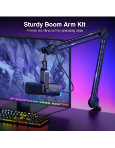 Micrófono XLR/USB FIFINE AM8+BM63 con Brazo Soporte y Luz RGB 2