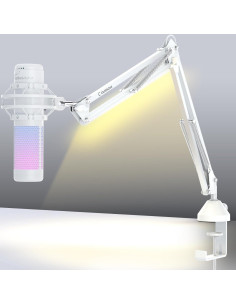 Brazo de Micrófono Plegable CACENCAN Ajustable 1.5kg Blanco 2