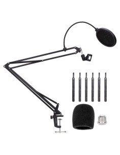 Soporte de Micrófono Ajustable Amazon Basics con Filtro Antipop 48 cm