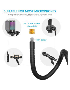 Soporte de Micrófono ZealSound H19 48.26 cm Brazo Flexible 2