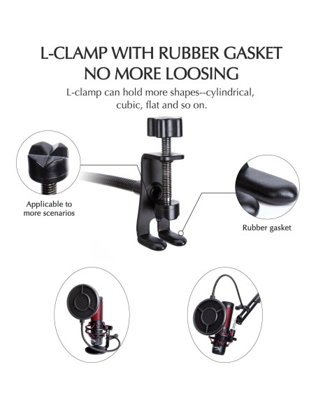 Filtro Pop Sunmon 6 Capas para Micrófono HyperX QuadCast