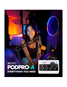 Kit de Podcast Movo PodPro-A con 2 Micrófonos y Soportes 2