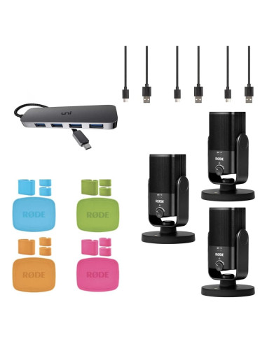 Paquete Podcast y Streaming Rode NT-USB Mini 3 Personas USB-C