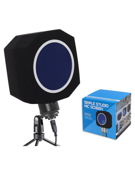 Bola de Aislamiento de Micrófono Profesional Azul con Filtro Antipop