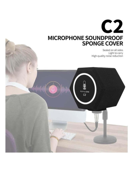 Bola de Aislamiento de Micrófono Profesional - Reducción de Ruido y Filtro Antipop