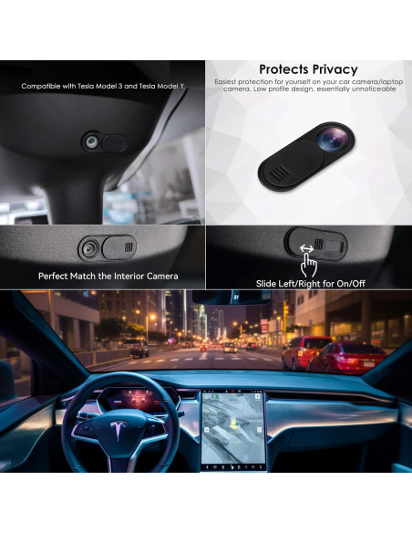 Cubierta Deslizante Ultra Fina JOS para Cámara Tesla Model 3/Y