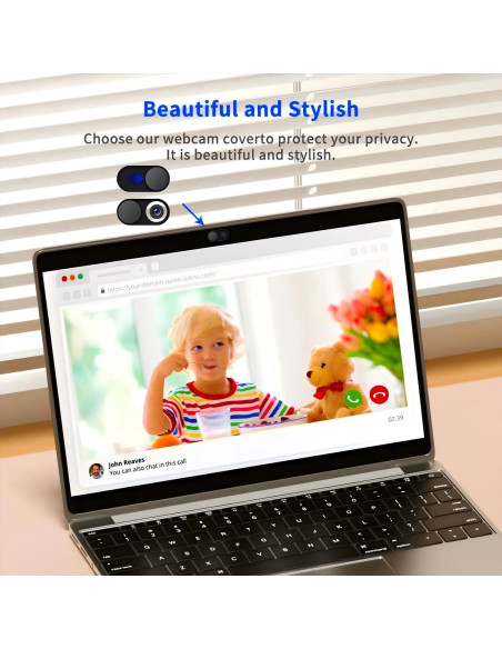 Cubierta de Webcam Magnética JiSiTeCai Negra - Paquete de 3