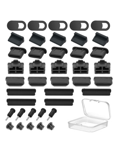 40 Tapas de Silicona Antipolvo OPSFALCON para Puertos USB y Más
