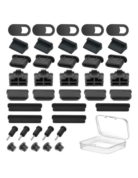 40 Tapas de Silicona Antipolvo OPSFALCON para Puertos USB y Más