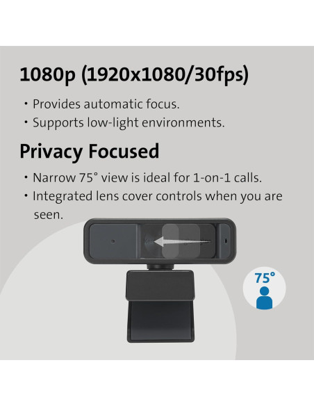 Webcam Kensington W2005 1080P con Enfoque Automático
