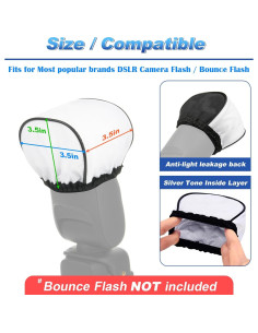 Cubierta Difusora de Flash Cosmos 2 Pcs para Cámara DSLR 2