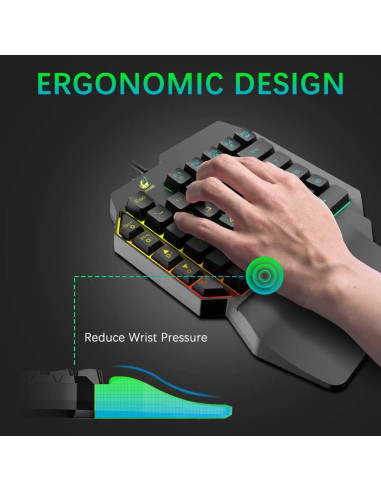 Combo Teclado y Ratón para Juegos FELiCON T1 Retroiluminado RGB