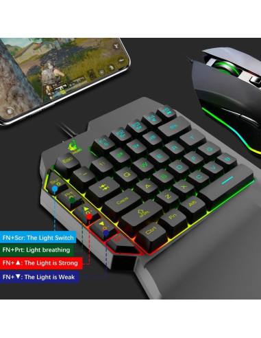 Combo Teclado y Ratón para Juegos FELiCON T1 Retroiluminado RGB