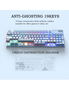 Teclado mecánico con cable Ajazz AF981 retroiluminado azul 2