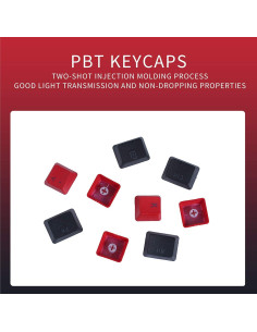 Conjunto de 61 Teclas PBT IOAOI para Teclados Mecánicos - Rojo y Negro 2