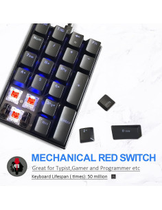 Teclado Numérico Mecánico MOTOSPEED K23 Rojo USB 21 Teclas 2