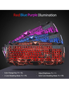 Combo Gaming BlueFinger: Teclado, Ratón y Auriculares LED 2