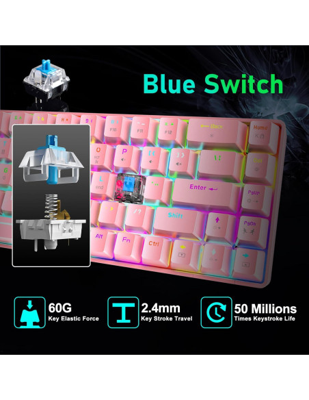 Combo Teclado Mecánico Gaming y Ratón LexonElec 68 Teclas RGB Combo Teclado Mecánico Gaming y Ratón LexonElec 68 Teclas RGB