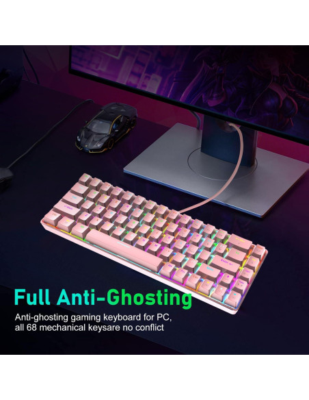 Combo Teclado Mecánico Gaming y Ratón LexonElec 68 Teclas RGB Combo Teclado Mecánico Gaming y Ratón LexonElec 68 Teclas RGB