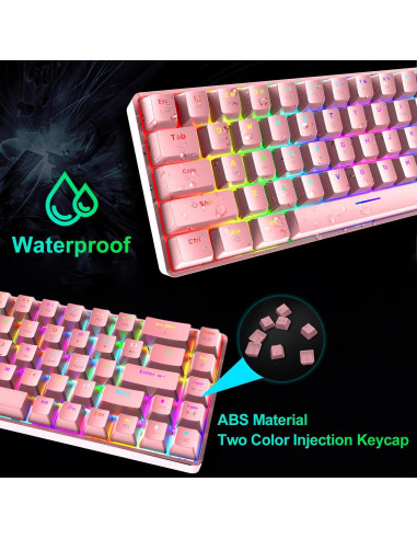 Combo Teclado Mecánico Gaming y Ratón LexonElec 68 Teclas RGB