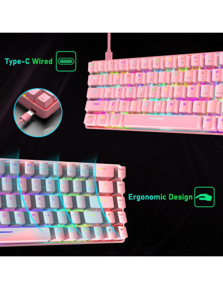 Combo Teclado Mecánico Gaming y Ratón LexonElec 68 Teclas RGB Combo Teclado Mecánico Gaming y Ratón LexonElec 68 Teclas RGB