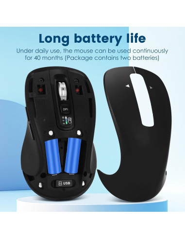 Ratón Inalámbrico CITLLA L360 Bluetooth y USB, Silencioso, Ergonomía