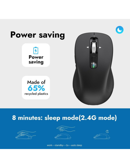 Ratón Inalámbrico CITLLA L360 Bluetooth y USB, Silencioso, Ergonomía