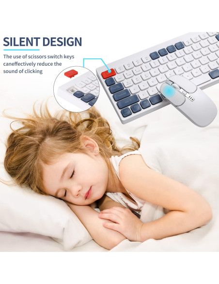 Combo Teclado y Ratón Inalámbrico KEDAFE Verde Recargable Combo Teclado y Ratón Inalámbrico KEDAFE Verde Recargable