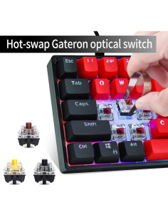 Teclado Mecánico Guffercty SK61 60% Gateron Óptico Rojo RGB 2