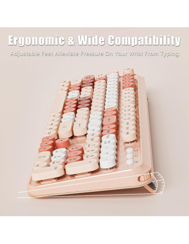 Combo Teclado y Ratón Inalámbrico TISHLED Verde Retro 105 Teclas