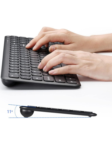 Combo Teclado y Ratón Inalámbrico SurnQiee Retroiluminado