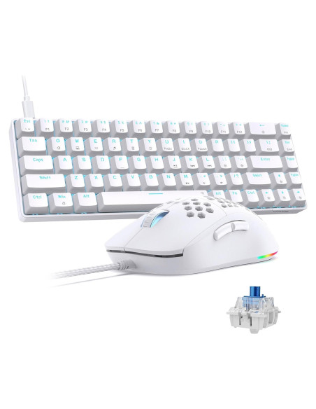 Combo Gaming TMKB: Teclado Mecánico T68SE y Ratón Óptico 12800DPI Combo Gaming TMKB: Teclado Mecánico T68SE y Ratón Óptico 12800DPI