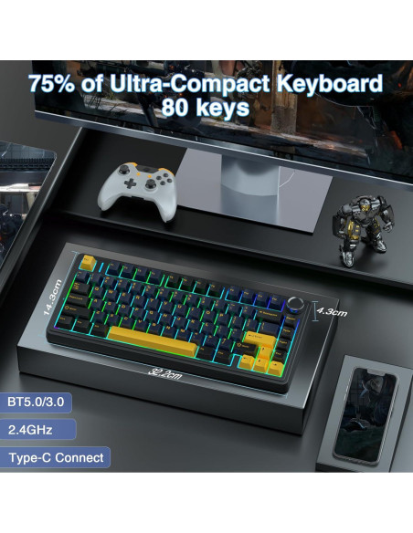 Combo Teclado Mecánico Inalámbrico AULA F75 y Ratón SC580