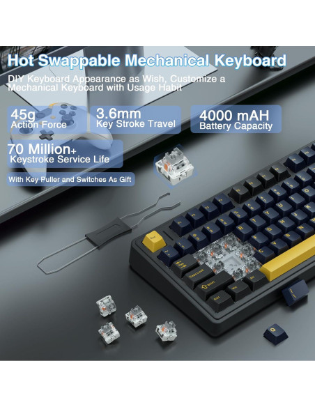 Combo Teclado Mecánico Inalámbrico AULA F75 y Ratón SC580