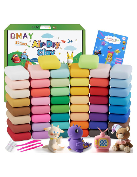 Kit de Arcilla Secada al Aire QMay - 50 Colores, 750g