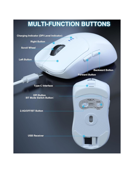 Combo Teclado Mecánico Inalámbrico AULA F75 Pro + Ratón SC580