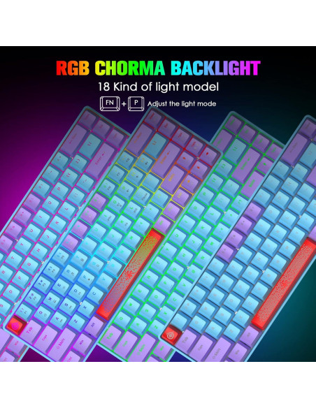 Teclado Mecánico Compacto FELiCON 68 Teclas RGB Tipo-C