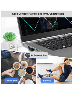 Mouse Jiggler Cooidea Mini Indetectable USB-C 2 Modos Negro 2