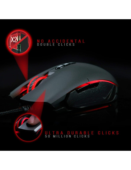 Ratón Gaming Bloody SP80 Óptico 16000 FPS - Ergonomía Antideslizante