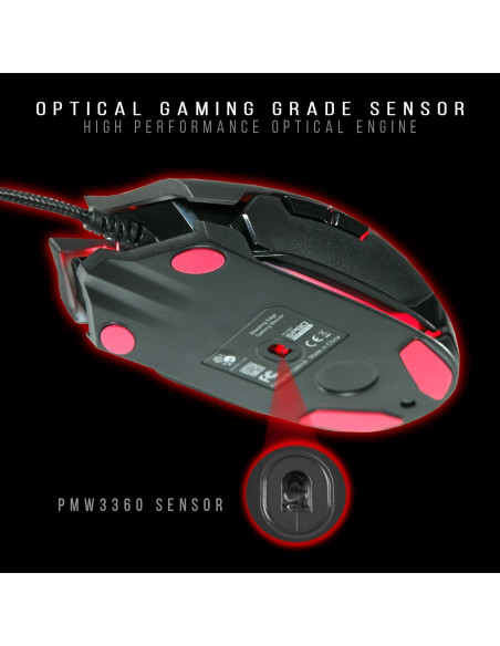 Ratón Gaming Bloody SP80 Óptico 16000 FPS - Ergonomía Antideslizante